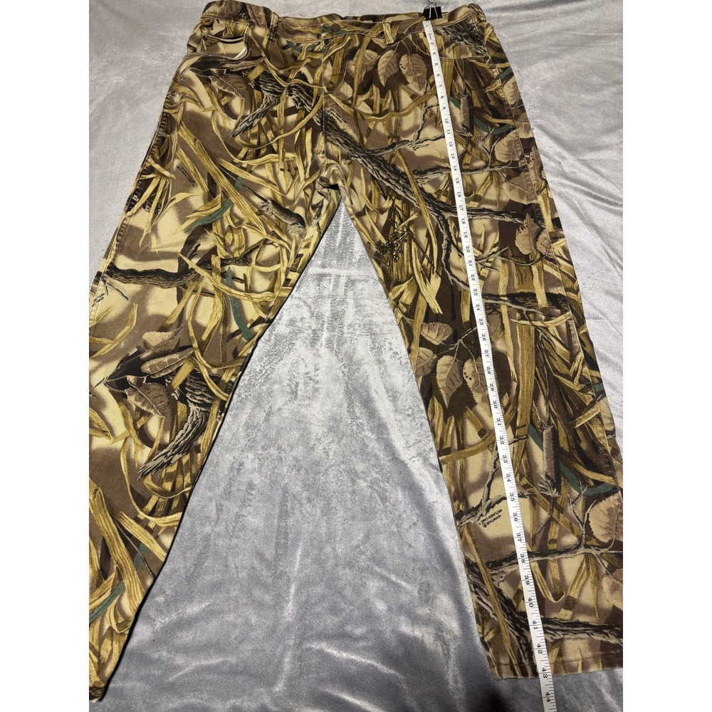 Wrangler Jeans Mens 44x34 Advantage Camo Straight Leg Hunting USA Denim Holes - Picture 10 of 13